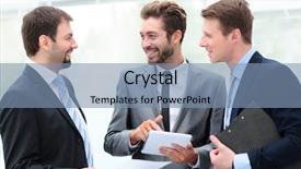  Presentation with team discussion - Slide deck having team of coworkers making great background and a  colored foreground