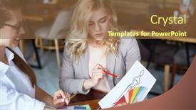  Presentation with tea collection - Presentation having team of creative fashion designers gathered together at spacious cafe and brainstorming on new collection of clothes background and a tawny brown colored foreground