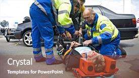  Presentation with emergency medical services - Slides enhanced with team of emergency medical services background and a tawny brown colored foreground