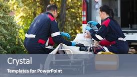  Presentation with medical emergency - Amazing theme having team of emergency medical staff backdrop and a gray colored foreground