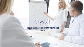  Presentation with team health - PPT theme enhanced with team-of-medical-doctors-discuss background and a sky blue colored foreground