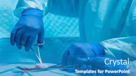  Presentation with high tech technology - PPT theme consisting of team-of-medical-doctors-performs background and a teal colored foreground