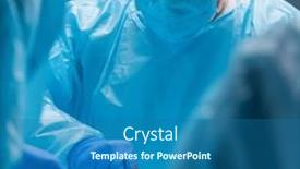  Presentation with high tech technology - Slide set consisting of team-of-medical-doctors-performs and a ocean colored foreground