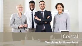  Presentation with ethnic group - Slides with team-of-multy-ethnic-group background and a gray colored foreground