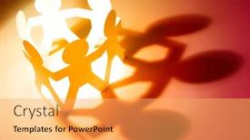  Presentation with chain - Slide deck enhanced with team-of-paper-chain-people background and a yellow colored foreground