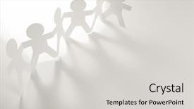  Presentation with doll paper - Slides with team of paper doll people background and a light gray colored foreground