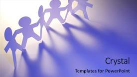  Presentation with doll paper - Theme with team of paper doll people background and a  colored foreground