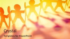  Presentation with doll paper - Colorful presentation enhanced with team of paper doll people backdrop and a coral colored foreground