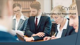  Presentation with case - Colorful theme enhanced with team-of-partners backdrop and a coral colored foreground