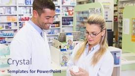  Presentation with hospital pharmacy - Slides enhanced with team-of-pharmacists-looking background and a sky blue colored foreground