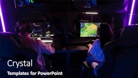  Presentation with club - Presentation theme having team-of-professional-gamers-wearing background and a black colored foreground