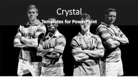  Presentation with rugby players - Presentation theme having team-of-rugby-players background and a dark gray colored foreground