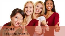  Presentation with women multicultural - Audience pleasing slide deck consisting of toxic - large dead jellyfish lies backdrop and a light blue colored foreground