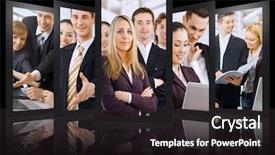  Presentation with young business people - Slides consisting of team of successful smiling young background and a wine colored foreground