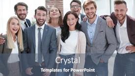  Presentation with successful - Theme enhanced with team-of-successful-young-people background and a ocean colored foreground