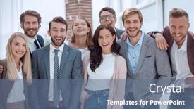  Presentation with successful - PPT layouts consisting of team-of-successful-young-people background and a ocean colored foreground