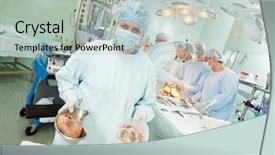  Presentation with heart surgery - Audience pleasing presentation design consisting of team of surgeon perform heart backdrop and a light gray colored foreground