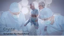  Presentation with professionalism - Cool new theme with team-of-surgeons-performing-operation backdrop and a light blue colored foreground