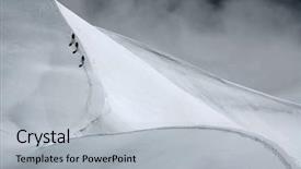  Presentation with mountain climbing - Audience pleasing slide deck consisting of team of three alpinists climbing backdrop and a light blue colored foreground