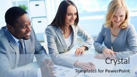  Presentation with three - Amazing presentation theme having team of three considering optimal backdrop and a light blue colored foreground