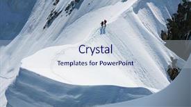  Presentation with france - Presentation design enhanced with team of two alpinists background and a sky blue colored foreground