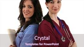  Presentation with female leader social media - Beautiful PPT theme featuring  backdrop and a  colored foreground.