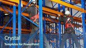  Presentation with drilling - Beautiful presentation featuring team of two warehouse workers backdrop and a ocean colored foreground