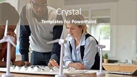  Presentation with team working together - PPT layouts enhanced with team-of-young-architects-working background and a gray colored foreground