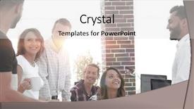  Presentation with multiracial team of young doctors stacking hands - Beautiful slides featuring team of young employees discussing backdrop and a  colored foreground