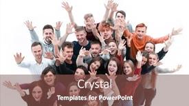  Presentation with people unity - Amazing theme having team-of-young-people-showing backdrop and a tawny brown colored foreground