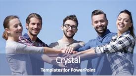  Presentation with people unity - Amazing theme having team of young people shows backdrop and a ocean colored foreground