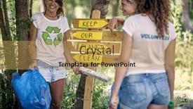  Presentation with cleanup - PPT layouts enhanced with team-of-young-volunteers-caring background and a yellow colored foreground