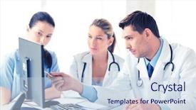  Presentation with team group - PPT layouts featuring team or group of doctor background and a sky blue colored foreground