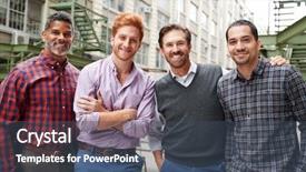  Presentation with coworkers - Amazing PPT layouts having team outing - four male coworkers smiling backdrop and a ocean colored foreground