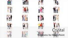  Presentation with team achievement - Slide deck consisting of team-over-white-achievement-idea background and a light gray colored foreground