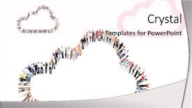  Presentation with team building on white - Slides enhanced with team over white corporate teamwork background and a pink colored foreground