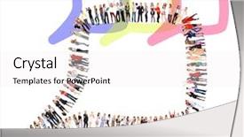  Presentation with team building on white - PPT theme consisting of team over white corporate teamwork background and a white colored foreground