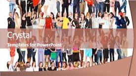  Presentation with team - Beautiful presentation theme featuring team over white workforce concept backdrop and a  colored foreground