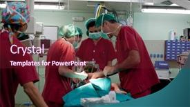  Presentation with medical pediatric - Cool new presentation theme with team performing a pediatric surgery backdrop and a tawny brown colored foreground