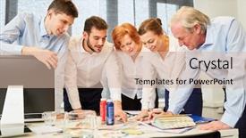  Presentation with team planning - Amazing PPT theme having team planning and brainstorming new backdrop and a soft green colored foreground