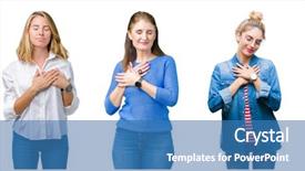  Presentation with women health - Presentation enhanced with team pledge - collage of group of beautiful background and a  colored foreground