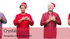  Presentation with people collage - Amazing theme having team pledge - collage of group of middle backdrop and a  colored foreground