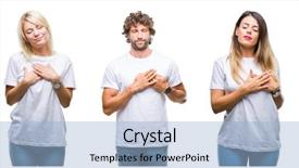  Presentation with people collage - Slides featuring team pledge - collage of group of people background and a  colored foreground