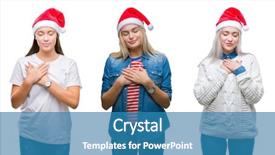  Presentation with women health - Slide deck consisting of team pledge - collage of group of young background and a teal colored foreground