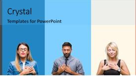  Presentation with team health - Cool new PPT theme with team pledge - collage of group of young backdrop and a light blue colored foreground