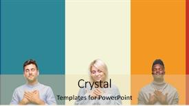  Presentation with people collage - Amazing presentation theme having team pledge - collage of group of young backdrop and a  colored foreground