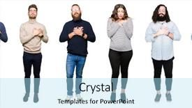  Presentation with people collage - Colorful PPT layouts enhanced with team pledge - collage of people over white backdrop and a  colored foreground