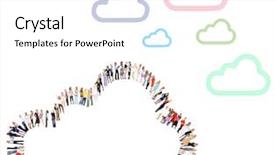  Presentation with groups - PPT theme featuring team red yellow blue green - isolated groups achievement idea background and a white colored foreground