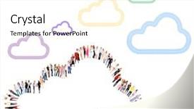  Presentation with concept for problem solving many - PPT theme with team red yellow blue green - workforce concept many colleagues background and a  colored foreground