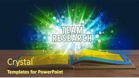  Presentation with educational - Presentation having team-research-inscription-coming-out background and a tawny brown colored foreground